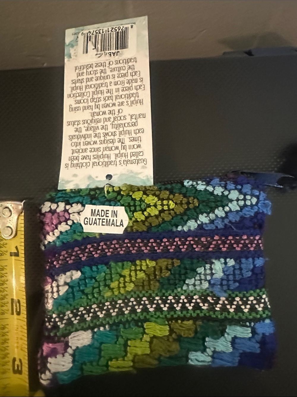 Handwoven Guatemalan Coin Purse in Blue & Green